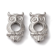 304 Stainless Steel Beads Frames, Owl, Stainless Steel Color, Fit For: 1mm Rhinstone, 17x10x4mm, Hole: 1.5mm(STAS-I305-170P)