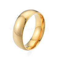 201 Stainless Steel Plain Band Finger Ring for Women, Light Gold, Inner Diameter: 17mm(RJEW-N043-09LG)