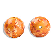 Spray Painted Resin Beads, Round, Dark Orange, 20x19mm, Hole: 2~2.4mm(RESI-N034-19-V07)