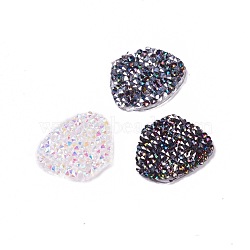 Glitter Hotfix Rhinestone, Iron on Patches, Dress Shoes Garment Decoration, Fan, Mixed Color, 17.5~18.5x14~14.5x1.6mm(GLAA-P047-A)