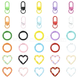DIY Keychain Making Kit, Including Alloy Spring Gate Rings & Swivel Clasps & Spring Gate Rings, Mixed Color, 25x4mm(DIY-YW0017-93)