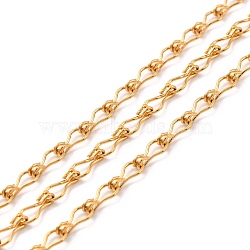 304 Stainless Steel Ladder Chain, Unwelded, with Spool, Golden, 10.5x4.5x2mm(CHS-C001-01G)