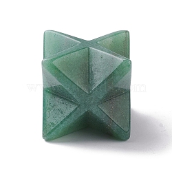 Natural Green Aventurine Sculpture Healing Crystal Merkaba Star Ornament, Home Office Desk Decoration, 29.5~30x29~29.5x29~29.5mm(G-C110-08C)