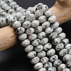 Natural Sesame Jasper Beads Strands, Faceted, Rondelle, 8x5.5mm, Hole: 1.2mm, about 69pcs/strand, 15.16''(38.5cm)(G-Z111-A38)