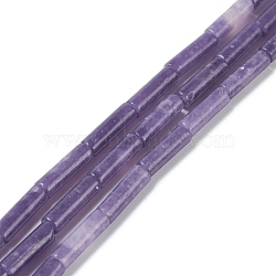 Natural Lepidolite/Purple Mica Stone Beads Strands, Dyed, Column, 14x4mm, Hole: 1mm, about 27pcs/strand, 14.76 inch(37.5cm)(G-H269-03)
