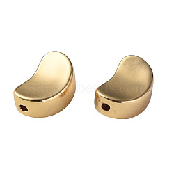 Brass Beads, Nickel Free, Red Bean, Real 18K Gold Plated, 8.5x5x4mm, Hole: 0.9mm(KK-N233-227)