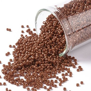 TOHO Round Seed Beads, Japanese Seed Beads, (46L) Opaque Terra Cotta, 15/0, 1.5mm, Hole: 0.7mm, about 15000pcs/50g