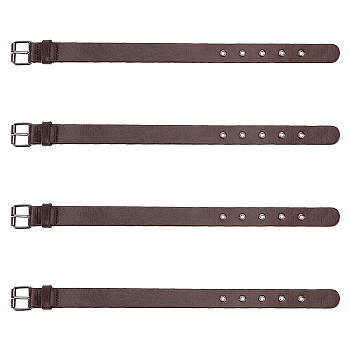 Imitation Leather Coat Cuff Belt, with Iron Buckles, Coconut Brown, 420x25mm