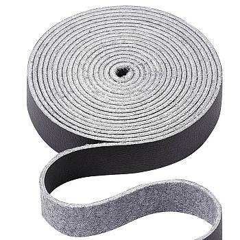 Flat Microfiber Imitation Leather Cord, Garment Accessories, Gray, 12.5x1.5mm, about 2.19 Yards(2m)/Roll