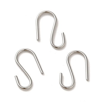 304 Stainless Steel S-Hook Clasp, Stainless Steel Color, 19x13x1.2mm
