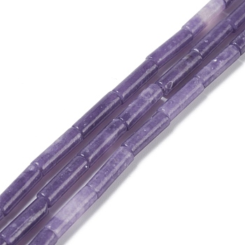 Natural Lepidolite/Purple Mica Stone Beads Strands, Dyed, Column, 14x4mm, Hole: 1mm, about 27pcs/strand, 14.76 inch(37.5cm)