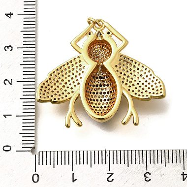 Brass Micro Pave Clear Cubic Zirconia Pendants(KK-M309-01G)-3