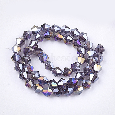 Chapelets de perles en verre galvanoplastique(X-EGLA-Q118-6mm-B02)-2