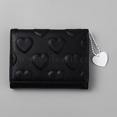 Heart Textured PU Leather Wallets Coin Purses with Charms(ABAG-WH20013-21A)-1
