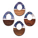 Transparent Resin & Walnut Wood Pendants(RESI-ZX017-47)-1