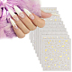 10 Sheets 10 Style Gold Stamping Wave French French Tips Nail Stickers(MRMJ-HY0002-33)-7