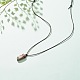Natural Agate Nugget Pendant Necklace with Cowhide Leather Cord(NJEW-JN03882-04)-2