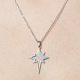 201 Stainless Steel Hollow Star Pendant Necklace(NJEW-OY001-88)-1