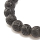 3pcs 3 style bracelets extensibles en pierre de lave naturelle et pierres mélangées sertis de mauvais œil au chalumeau(BJEW-JB08321)-5