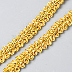 Polyester Ribbon, Centipede Lace Ribbon, for Curtain Clothes Accessories, Gold, 1/4 inch(8mm), 24~25 yards/pc(FB-XCPA5EC-01)