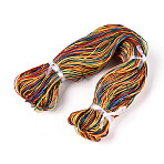 Waxed Polyester Cords, Round, Colorful, 1mm, about 492.13 Yards(450m)/Bundle(YC-N011-01B)