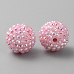 Opaque Resin Beads, Berry Beads, Round, Pearl Pink, 20x18mm, Hole: 2.5mm(KY-WH0001-039C)