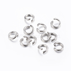 Tarnish Resistant 304 Stainless Steel Open Jump Rings, Round, Stainless Steel Color, 8x1mm, 18 Gauge(STAS-H437-8x1mm)