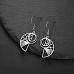 304 Stainless Steel Dangle Earrings, Hollow Conch, Stainless Steel Color, 24x17mm(FS-WGB851A-01)