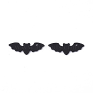 Alloy Pendants, Cadmium Free & Lead Free, Spray Painted, Halloween Theme, Bat, Black, 9x24.5x1mm, Hole: 1.2mm(X-PALLOY-T078-02A)