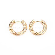 Brass Hoop Earrings for Women, Nickel Free, Real 18K Gold Plated, 18x19.5x3mm(EJEW-N012-293LG)