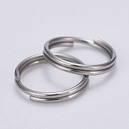 304 Stainless Steel Split Rings, Double Loops Jump Rings, Stainless Steel Color, 8x0.6mm, about 7.4mm inner diameter, about 200pcs/bag(STAS-N015-11-8x0.6mm)