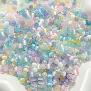 Cat Eye Beads, Round, Mixed Color, 4x3mm, Hole: 1.2mm(GLAA-U006-01J)