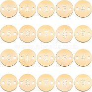 Unicraftale Numbers 304 Stainless Steel Links, for Craft Jewelry Making, Flat Round, Golden, 10x1mm, Hole: 1.4mm, 10 patterns, 2pcs/pattrns, 20pcs/Box(STAS-UN0020-28A-G)