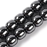 Non-magnetic Synthetic Hematite Beads Strands, Barrel, Black Plated, 8.5x8mm, Hole: 1.5mm, about 49pcs/strand, 15.79''(40.1cm)(G-Q174-03)