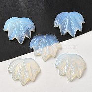 Opalite Carved Pendants, Leaf Charms, 43~44x49~50x7~7.5mm, Hole: 1.4mm(G-K353-01P)