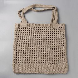 Polyester Knitted Shoulder Bags for Women, Rectangle, Tan, 610mm, Bag: 378x390x19mm(AJEW-WH20018-297A)