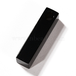 304 Stainless Steel Pendant, Bar/Rectangle, Electrophoresis Black, 20x5x5mm, Hole: 3mm(STAS-A048-02B-EB)