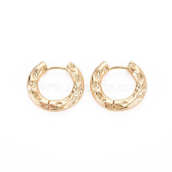 Brass Hoop Earrings for Women, Nickel Free, Real 18K Gold Plated, 18x19.5x3mm(EJEW-N012-293LG)