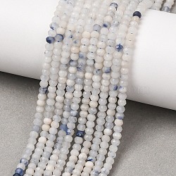 Natural Blue White Dumortierite Beads Strands, Rondelle, Faceted, 4x3mm, Hole: 0.7mm, about 135pcs/strand, 15.55''(39.5cm)(GG-CBA9631-C01-01)