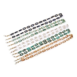 Eyeglasses Chains, Neck Strap for Eyeglasses, with Aluminium & Acrylic Paperclip Chains, Alloy Lobster Claw Clasps and Rubber Loop Ends, Mixed Color, 29.7 inch(75.5cm)(AJEW-EH00081)