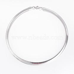 304 Stainless Steel Necklaces, with Lobster Clasps, Stainless Steel Color, Inner Diameter: 13.7cm(5-3/8 inch), 8x2mm(NJEW-D274-04P)