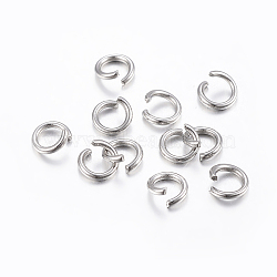 Tarnish Resistant 304 Stainless Steel Open Jump Rings, Round, Stainless Steel Color, 8x1mm, 18 Gauge(STAS-H437-8x1mm)