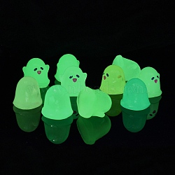 Luminous Resin Display Decorations, Glow in the Dark, Ghost, Mixed Color, 24x24.5x25.5mm(RESI-D056-02A)