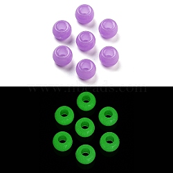 Luminous Acrylic Beads, Glow in the Dark, Round, Medium Orchid, 9x6mm, Hole: 4mm, about 1851pcs/500g(OACR-S138-01E)