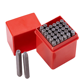 Jewelry Making Tool Letter and Number Stamp Letter A to Z and Nine Numbers Seal Stamps Set 36-Piece Black