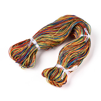 Waxed Polyester Cords, Round, Colorful, 1mm, about 492.13 Yards(450m)/Bundle