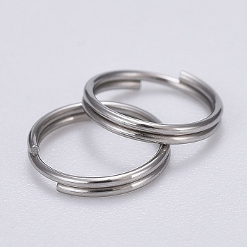 304 Stainless Steel Split Rings, Double Loops Jump Rings, Stainless Steel Color, 8x0.6mm, about 7.4mm inner diameter, about 200pcs/bag