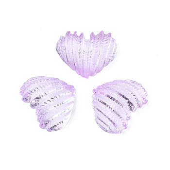 TTransparent Acrylic Cabochons, Heart, Lilac, 16x19x6mm