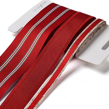 9 Yards 3 Styles Polyester Ribbon, for DIY Handmade Craft, Hair Bowknots and Gift Decoration, Red Color Palette, FireBrick, 3/8~1-5/8 inch(10~40mm) about 3 yards/style