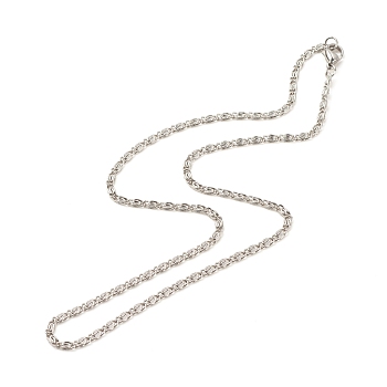 304 Stainless Steel Lumachina Chains Necklace for Women, Stainless Steel Color, 17.72 inch(45cm)